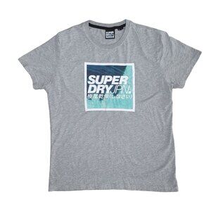 Superdry JPN. japan mens Grey Graphic logo T-Shirt size XL
